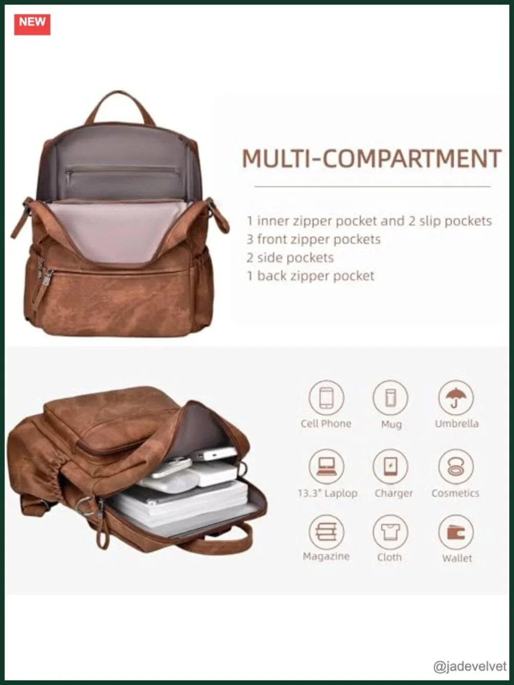 PU Leather Convertible Backpack Purse for Women Travel Work Shoulder Bag